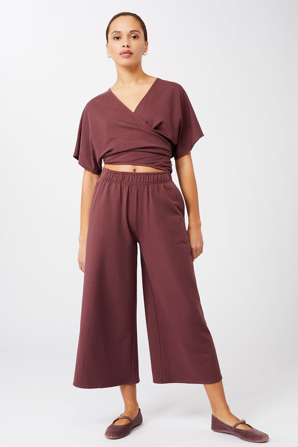 Wide Leg Cropped - Ruby