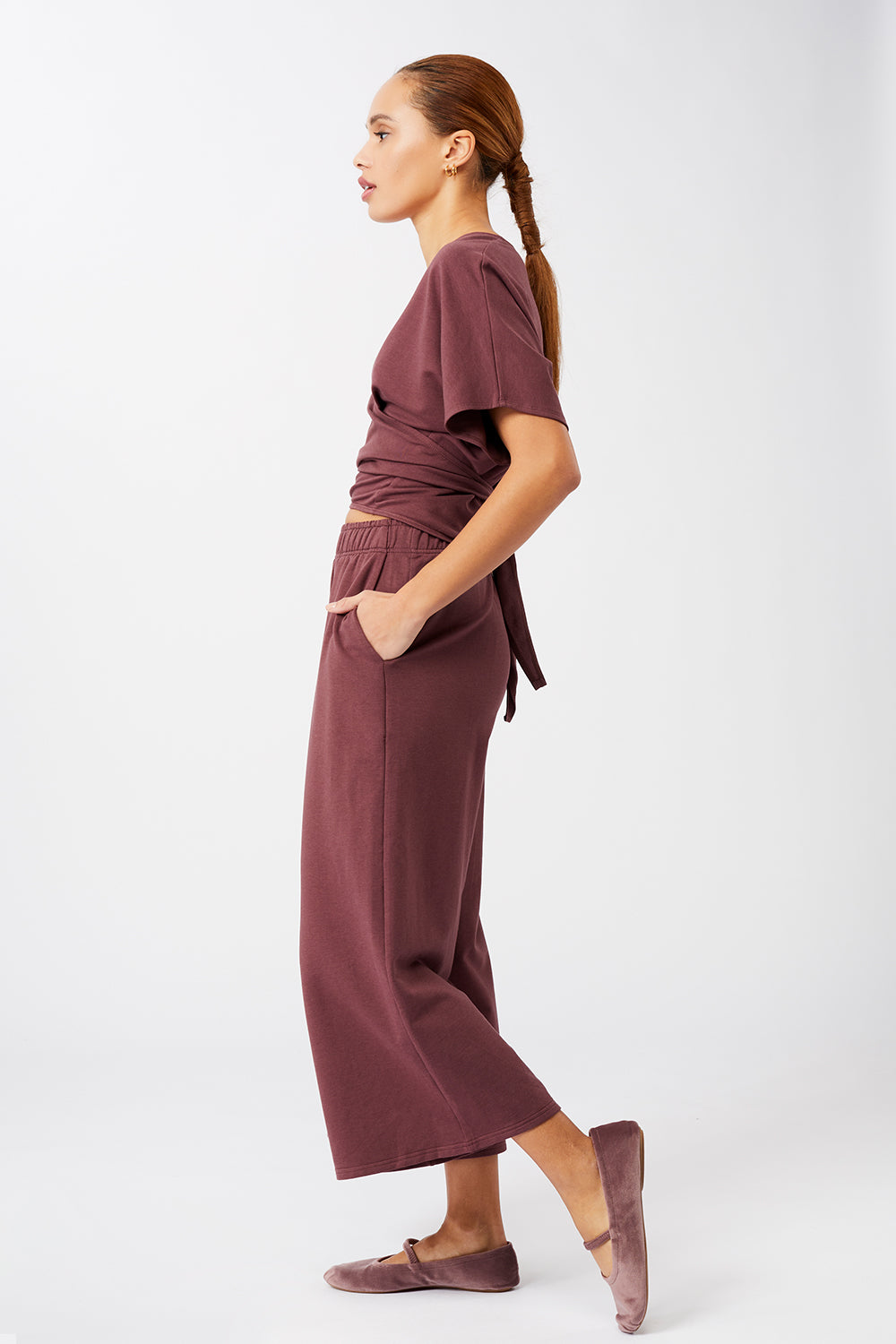 Wide Leg Cropped - Ruby